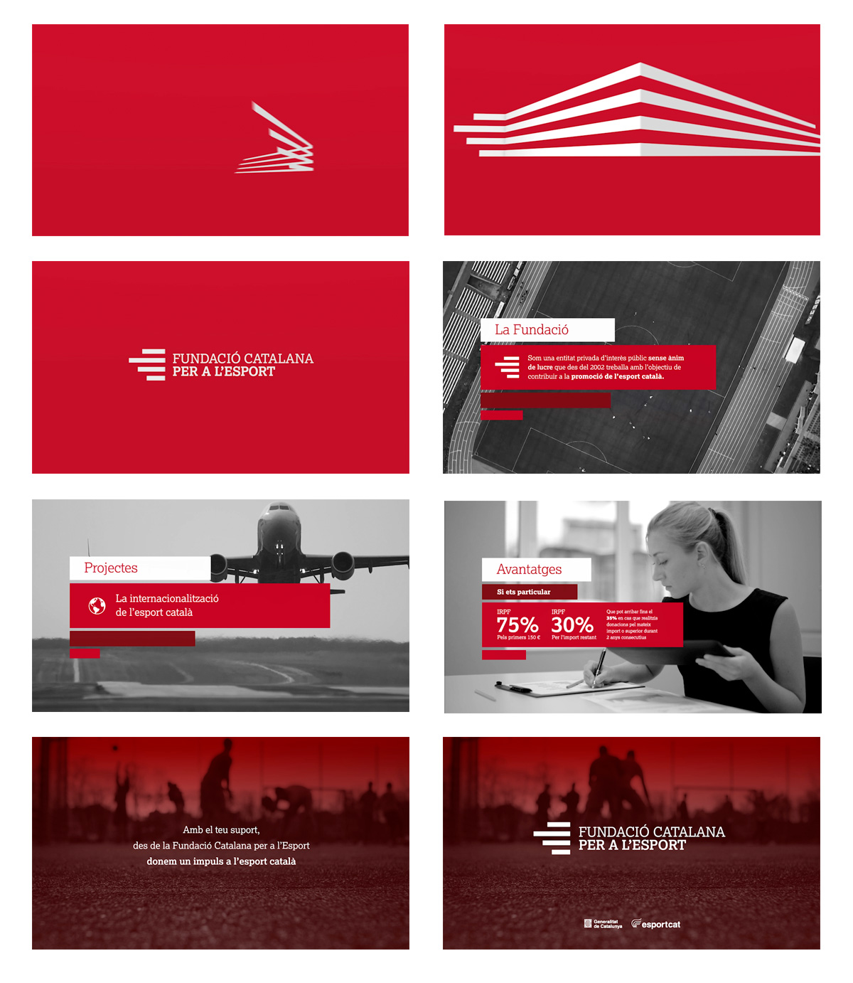 Diseño Motion graphics vídeo corporativo Fundación Catalana per a l'Esport